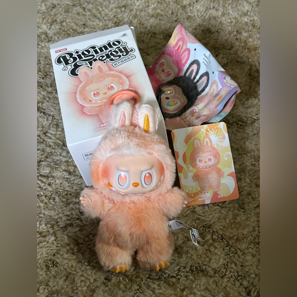 Pop Mart Big Into Energy The Monsters Labubu Orange Happiness Authentic